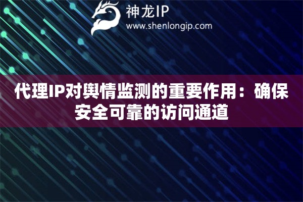 代理IP對(duì)輿情監(jiān)測(cè)的重要作用：確保安全可靠的訪問(wèn)通道