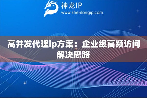 高并發(fā)代理ip方案：企業(yè)級(jí)高頻訪問解決思路