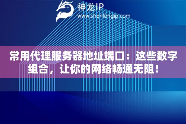 常用代理服務(wù)器地址端口：這些數(shù)字組合，讓你的網(wǎng)絡(luò)暢通無阻！