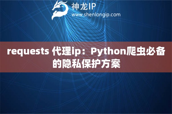 requests 代理ip：Python爬蟲必備的隱私保護方案