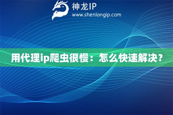 用代理ip爬蟲(chóng)很慢：怎么快速解決？