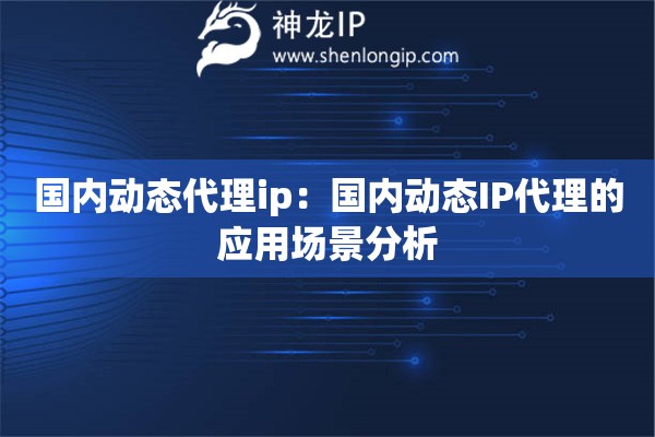 國內(nèi)動態(tài)代理ip：國內(nèi)動態(tài)IP代理的應用場景分析