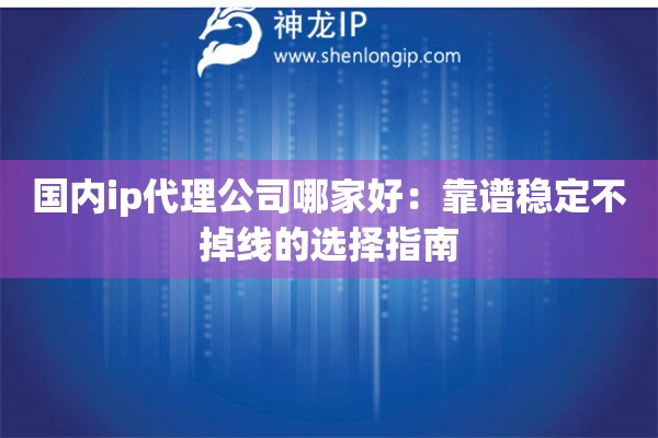 國內(nèi)ip代理公司哪家好：靠譜穩(wěn)定不掉線的選擇指南