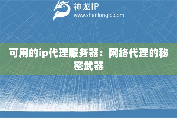 可用的ip代理服務(wù)器：網(wǎng)絡(luò)代理的秘密武器