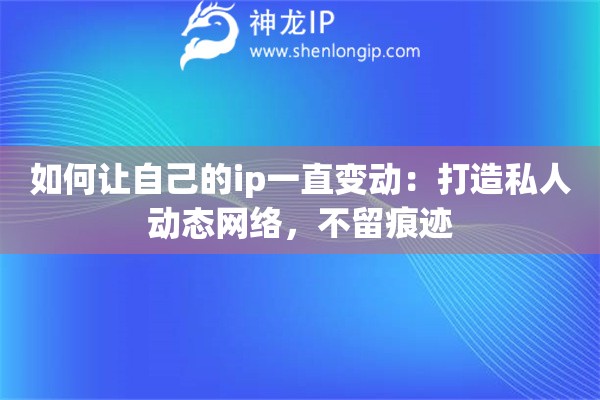 如何讓自己的ip一直變動：打造私人動態(tài)網(wǎng)絡(luò)，不留痕跡