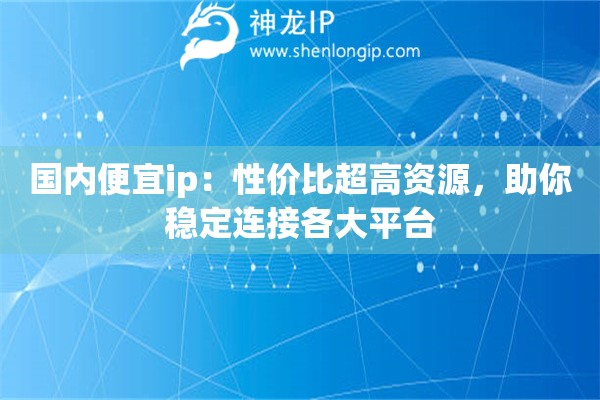 國(guó)內(nèi)便宜ip：性價(jià)比超高資源，助你穩(wěn)定連接各大平臺(tái)