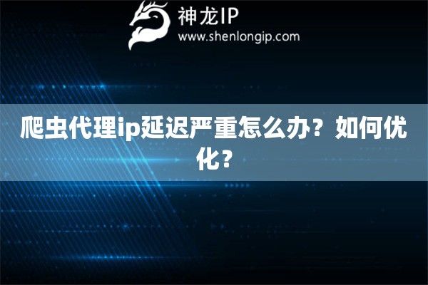 爬蟲(chóng)代理ip延遲嚴(yán)重怎么辦？如何優(yōu)化？