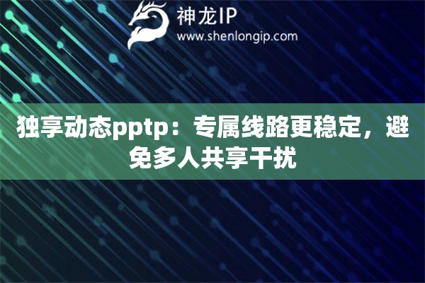 獨享動態(tài)pptp：專屬線路更穩(wěn)定，避免多人共享干擾