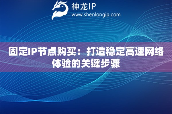 固定IP節(jié)點購買：打造穩(wěn)定高速網(wǎng)絡(luò)體驗的關(guān)鍵步驟