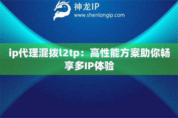 ip代理混撥l2tp：高性能方案助你暢享多IP體驗