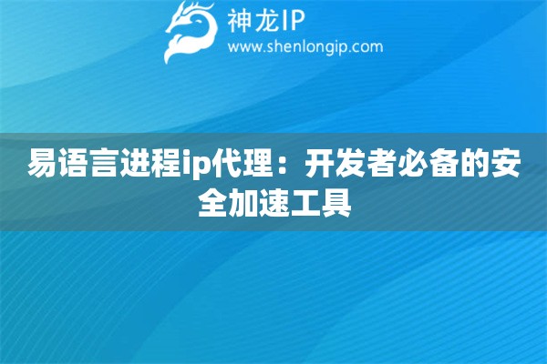 易語言進程ip代理：開發(fā)者必備的安全加速工具