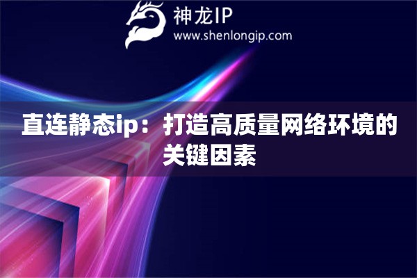 直連靜態(tài)ip：打造高質(zhì)量網(wǎng)絡(luò)環(huán)境的關(guān)鍵因素