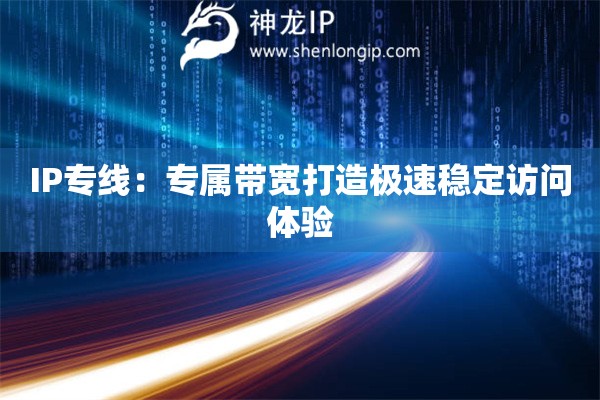IP專(zhuān)線(xiàn)：專(zhuān)屬帶寬打造極速穩(wěn)定訪(fǎng)問(wèn)體驗(yàn)