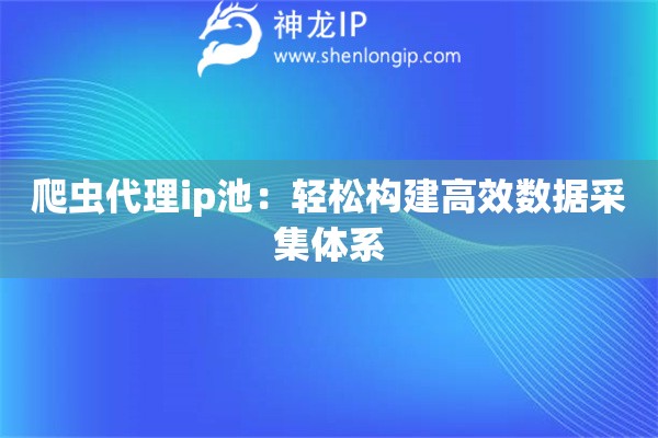 爬蟲代理ip池:輕松構(gòu)建高效數(shù)據(jù)采集體系 爬蟲代理ip池:輕松構(gòu)建高效數(shù)據(jù)采集體系