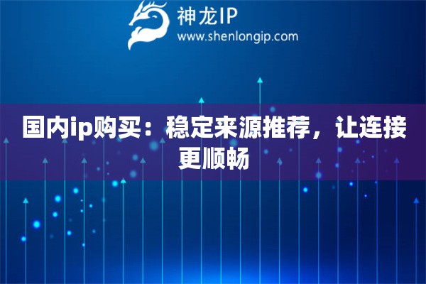 國內(nèi)ip購買：穩(wěn)定來源推薦，讓連接更順暢