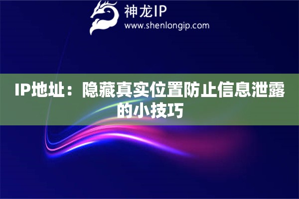 IP地址：隱藏真實位置防止信息泄露的小技巧