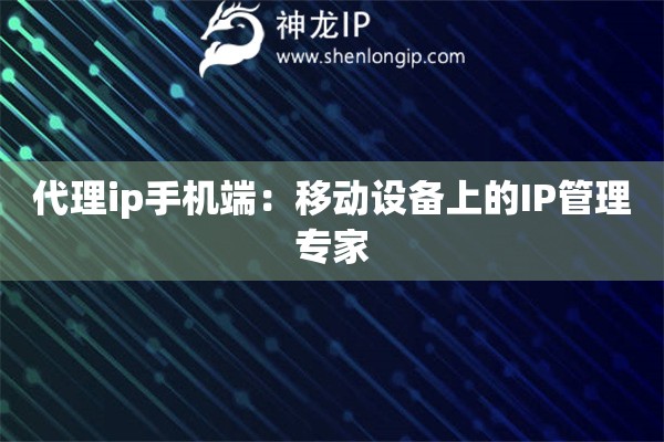 代理ip手機(jī)端：移動(dòng)設(shè)備上的IP管理專家