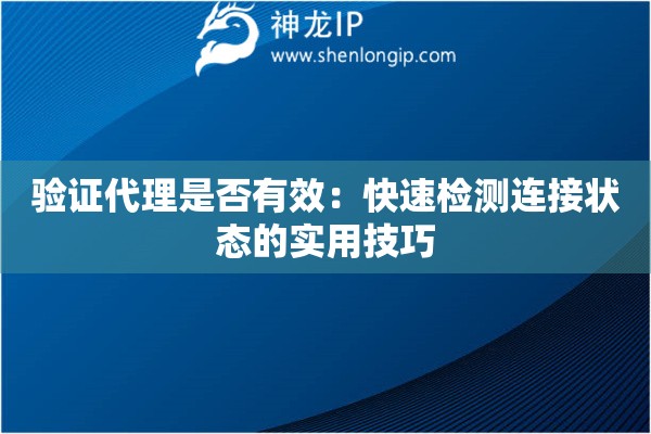 驗(yàn)證代理是否有效：快速檢測連接狀態(tài)的實(shí)用技巧