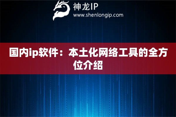 國內ip軟件：本土化網絡工具的全方位介紹