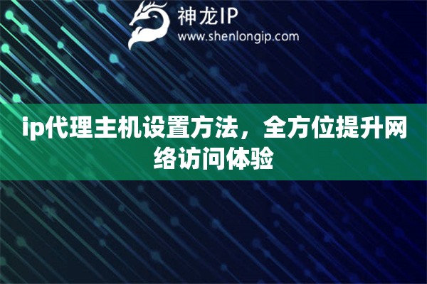 ip代理主機設(shè)置方法，全方位提升網(wǎng)絡(luò)訪問體驗