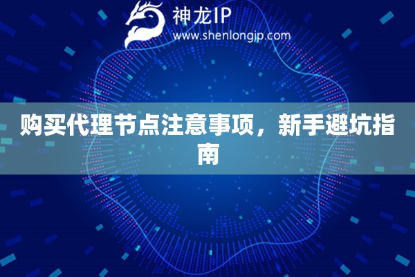 購買代理節(jié)點(diǎn)注意事項，新手避坑指南