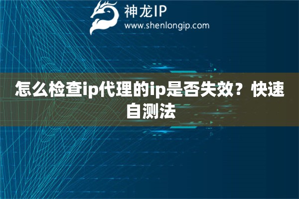 怎么檢查ip代理的ip是否失效？快速自測(cè)法