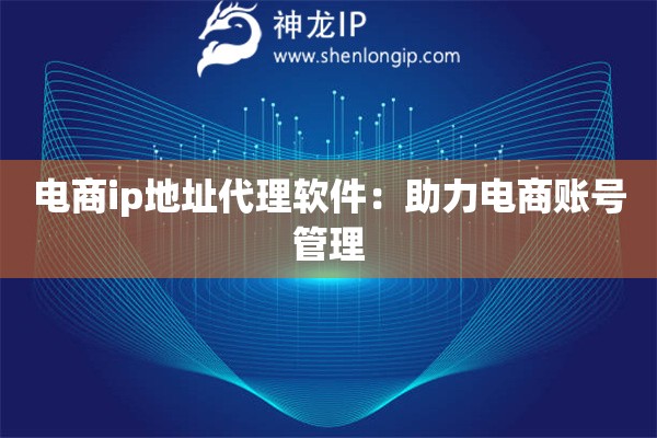 電商ip地址代理軟件：助力電商賬號(hào)管理