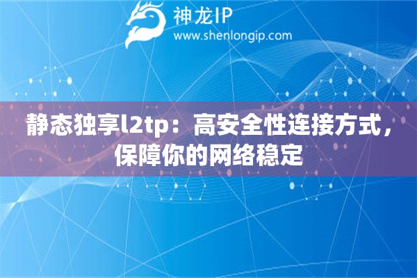 靜態(tài)獨享l2tp：高安全性連接方式，保障你的網(wǎng)絡(luò)穩(wěn)定