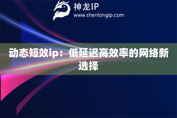 動態(tài)短效ip：低延遲高效率的網(wǎng)絡(luò)新選擇