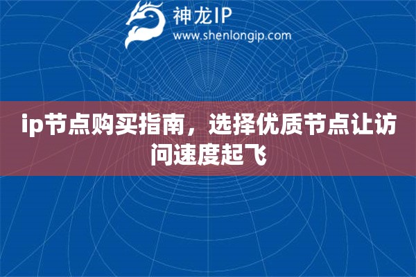 ip節(jié)點(diǎn)購(gòu)買指南，選擇優(yōu)質(zhì)節(jié)點(diǎn)讓訪問速度起飛