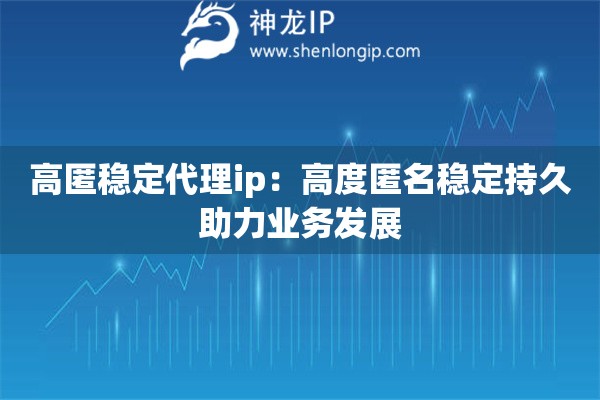 高匿穩(wěn)定代理ip：高度匿名穩(wěn)定持久助力業(yè)務(wù)發(fā)展