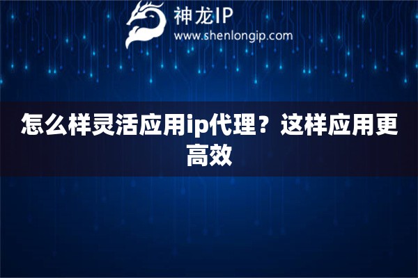 怎么樣靈活應(yīng)用ip代理？這樣應(yīng)用更高效