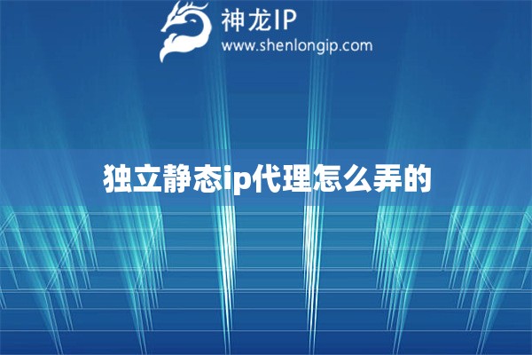 獨(dú)立靜態(tài)ip代理怎么弄的