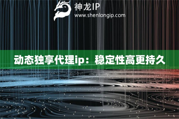 動態(tài)獨(dú)享代理ip：穩(wěn)定性高更持久
