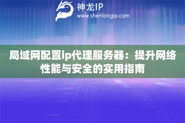 局域網(wǎng)配置ip代理服務(wù)器：提升網(wǎng)絡(luò)性能與安全的實(shí)用指南