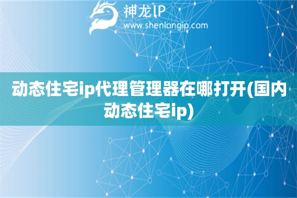 動(dòng)態(tài)住宅ip代理管理器在哪打開(kāi)(國(guó)內(nèi)動(dòng)態(tài)住宅ip)