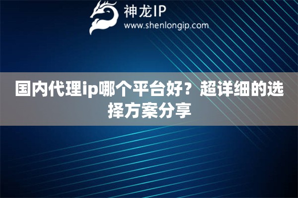 國內(nèi)代理ip哪個(gè)平臺(tái)好？超詳細(xì)的選擇方案分享