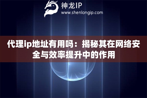 代理ip地址有用嗎：揭秘其在網(wǎng)絡(luò)安全與效率提升中的作用